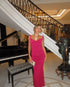 Sleeveless Evening Dress with Big Bow Backless for Gala and Wedding Guest